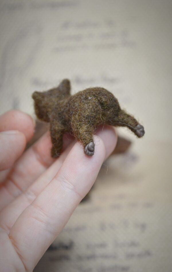 Bear and Cub miniature Needle Felted Wool Sculpture Set - Image 7