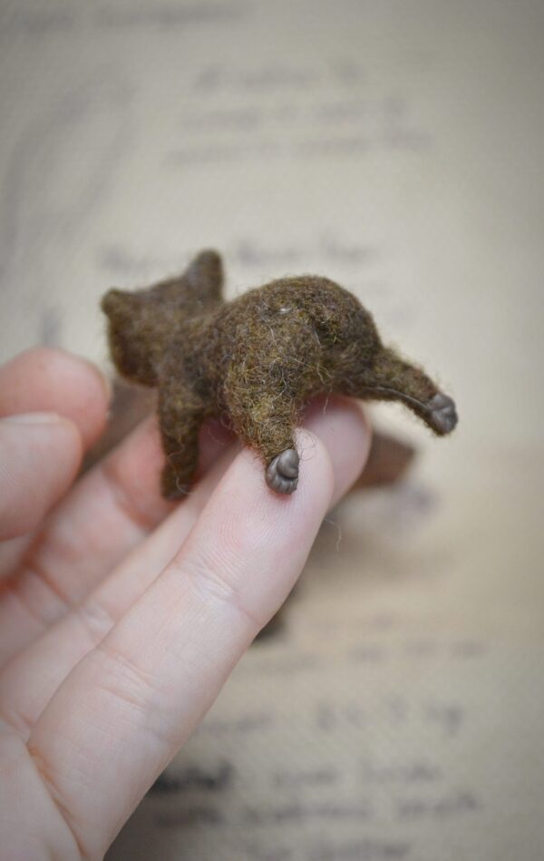 Bear and Cub miniature Needle Felted Wool Sculpture Set - Image 7