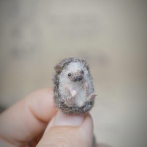 tiny hedgehog needle felting collectible miniature