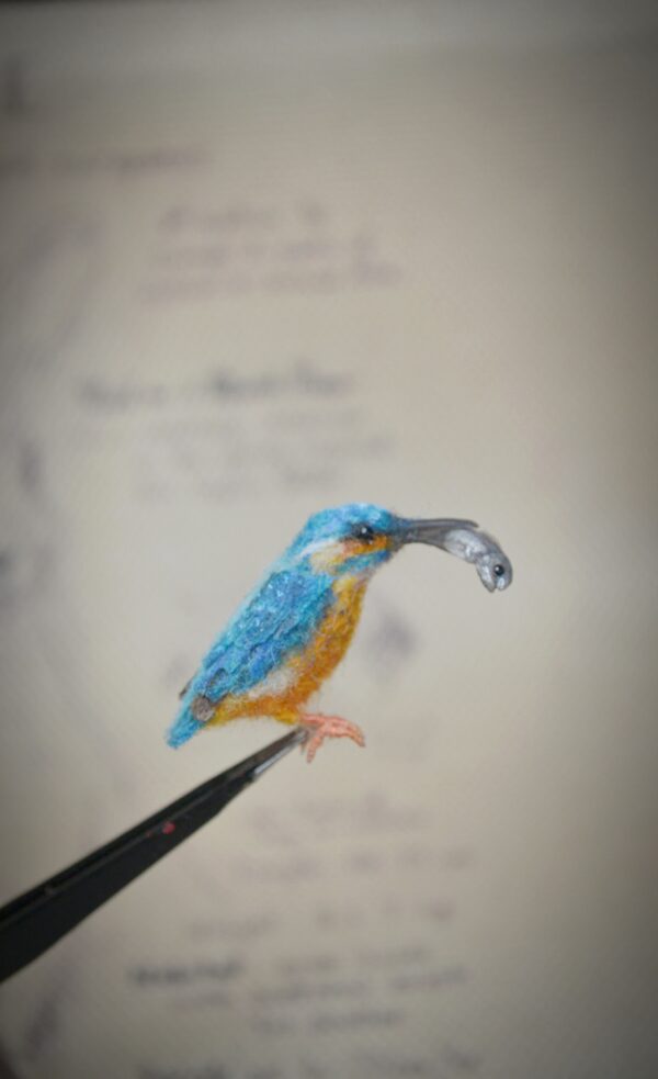 Felted Kingfisher Miniature - Image 3