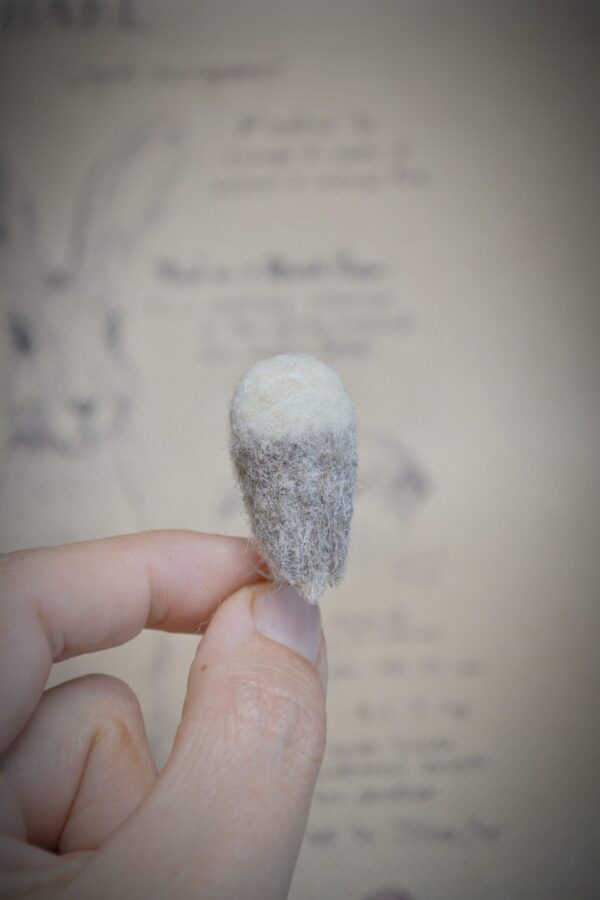 Miniature Needle Felted White Owl – 2.5 cm Handmade Wool Bird - Image 4