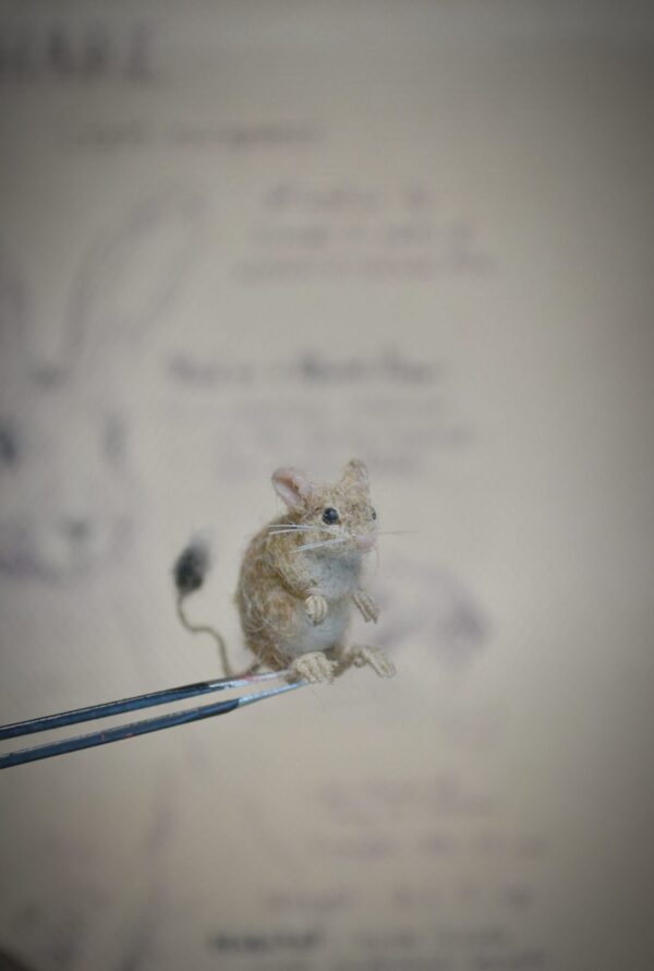 Miniature Needle Felted Jerboa – 3 cm Handmade felted Animal - Image 5