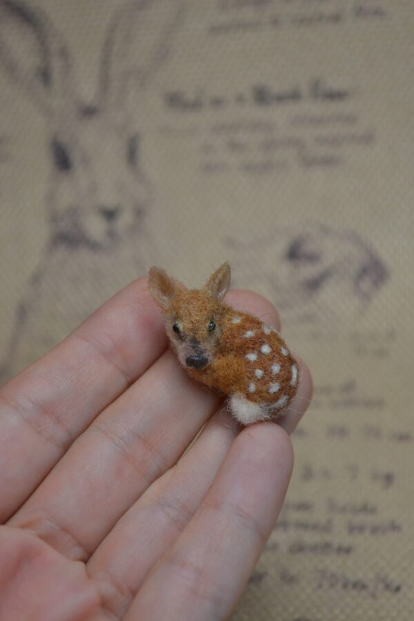 Fawn Needle Felted Miniature - Image 2