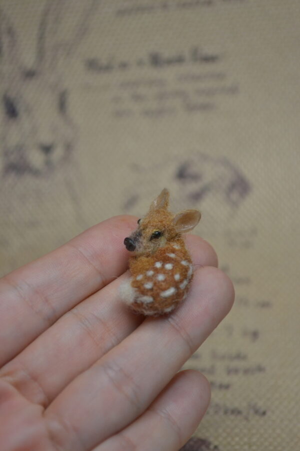 Fawn Needle Felted Miniature - Image 3