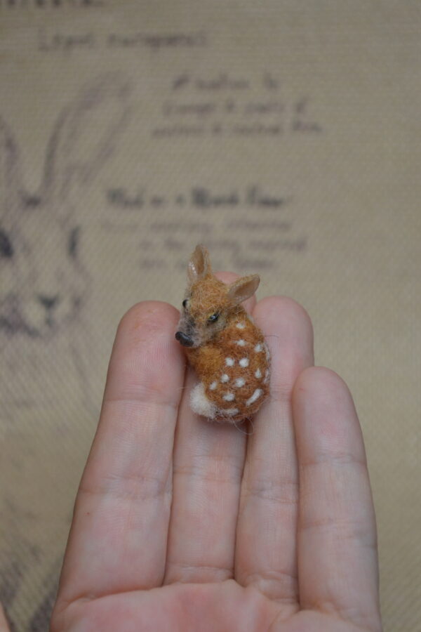 Fawn Needle Felted Miniature - Image 4