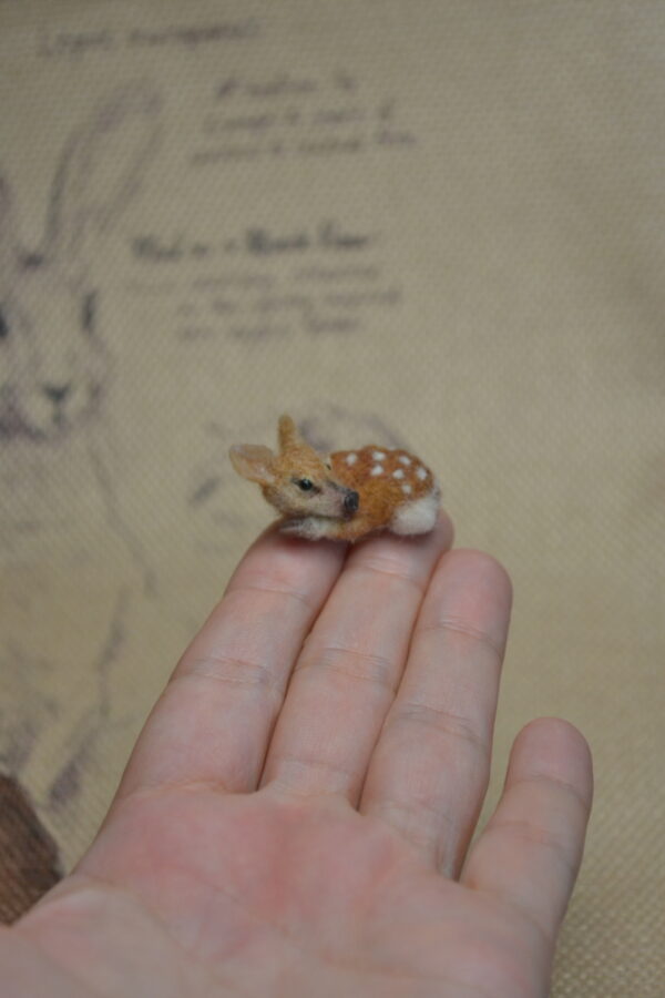 Fawn Needle Felted Miniature - Image 6