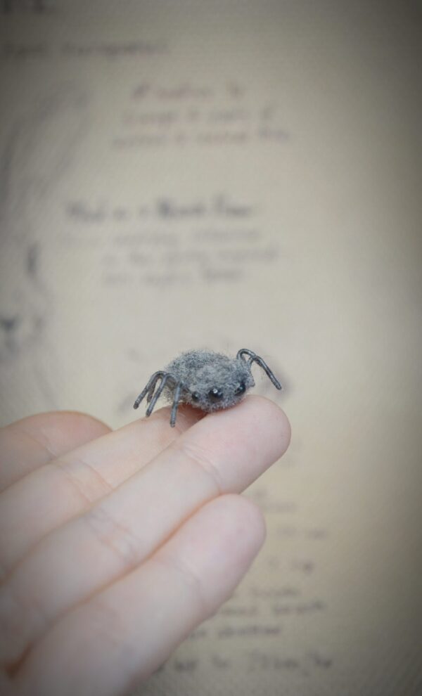 Spider Needle Felted miniature – 2 cm Poseable Handmade Wool Insect - Image 2