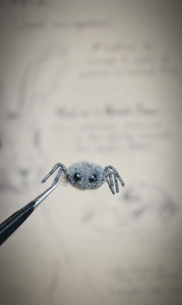 Spider Needle Felted miniature – 2 cm Poseable Handmade Wool Insect - Image 6