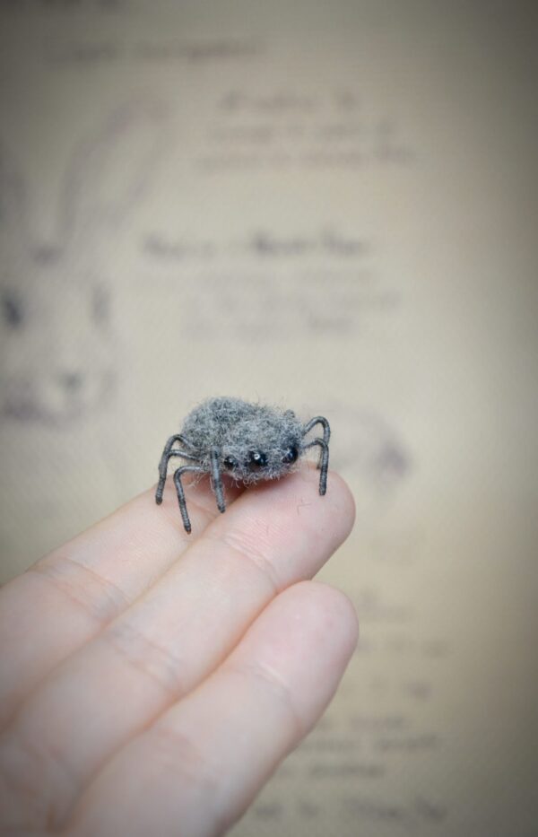 Spider Needle Felted miniature – 2 cm Poseable Handmade Wool Insect - Image 7