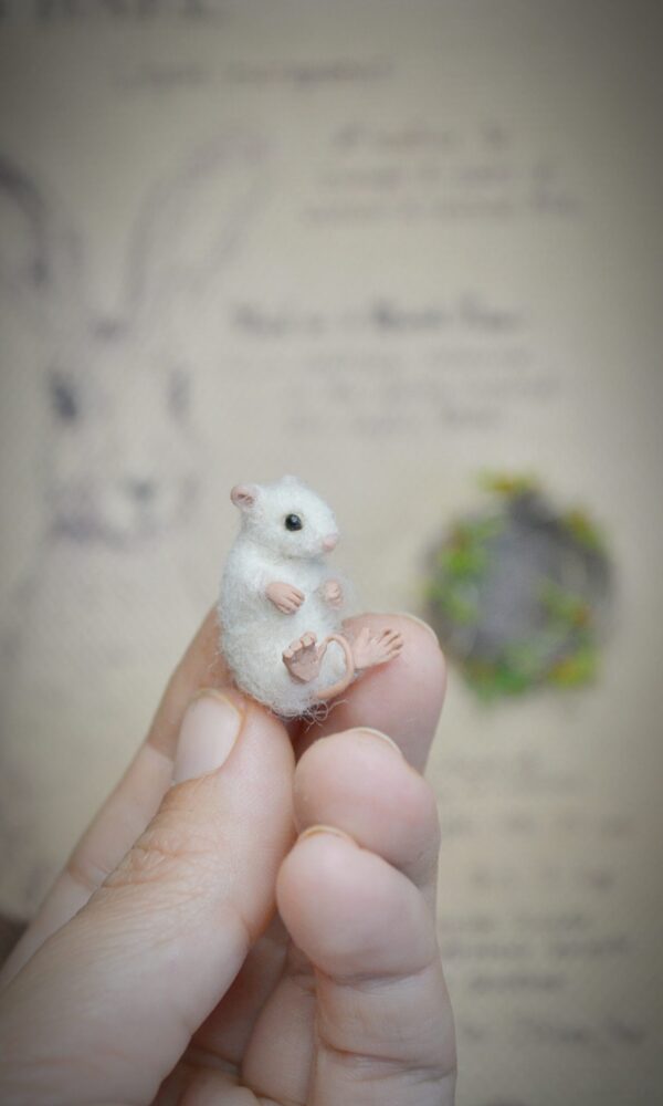 miniature felted mouse