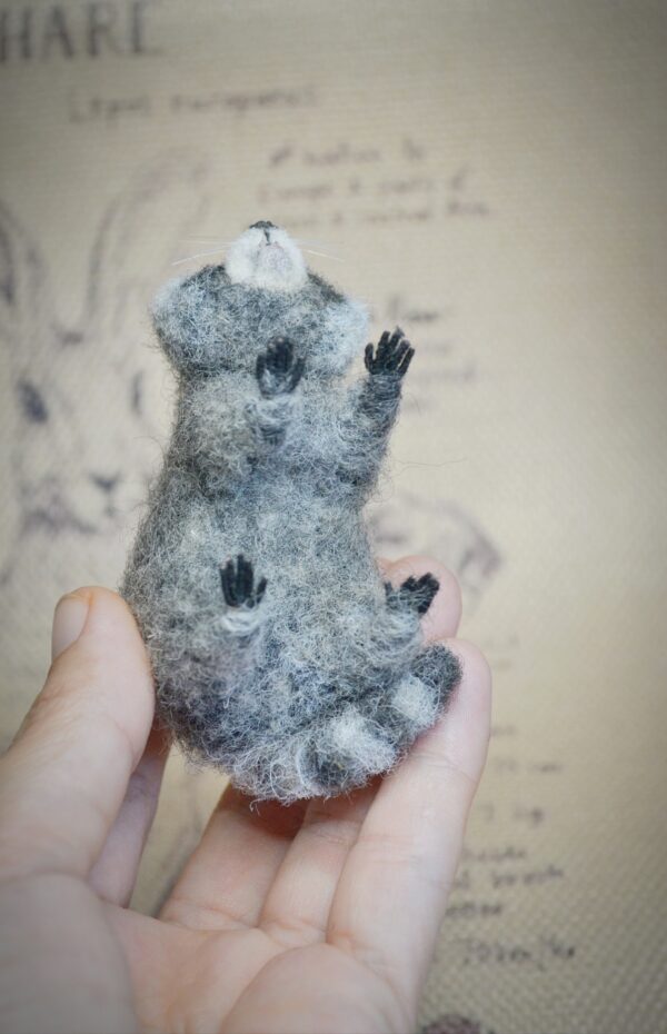 Raccoon Needle Felted Miniature - Image 6