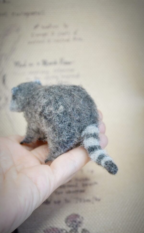 Raccoon Needle Felted Miniature - Image 7