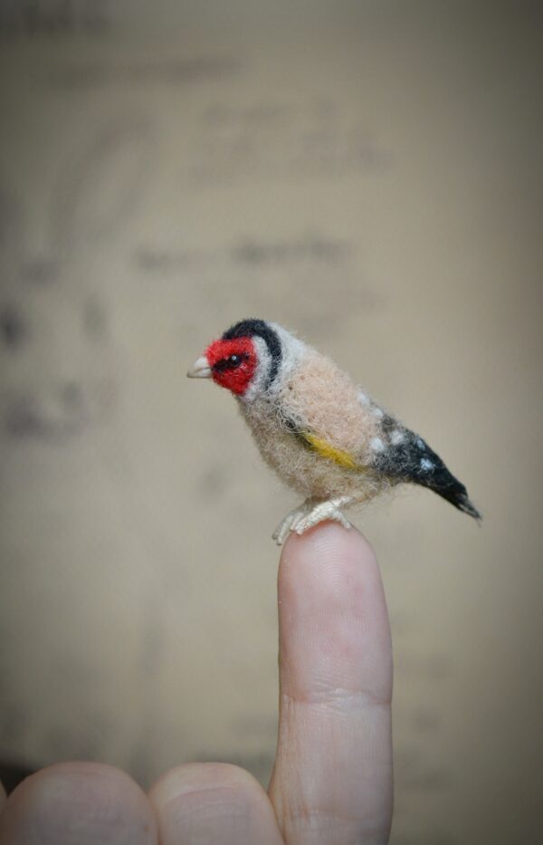 Goldfinch Bird Needle Felted Miniature - Image 4