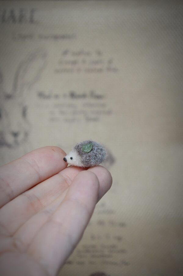 Tiny Felted Hedgehog – Handmade Wool Miniature