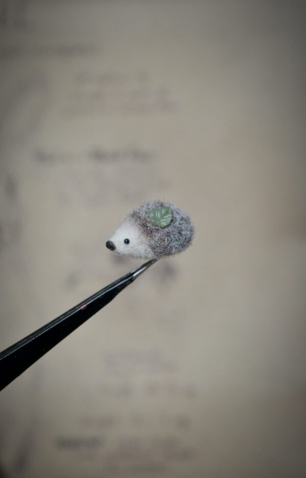 Hedgehog Needle Felted Miniature - Handmade wool  sculpture - Image 6