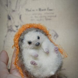 Wool Hedgehog with Hat – Handmade Felted Figurine