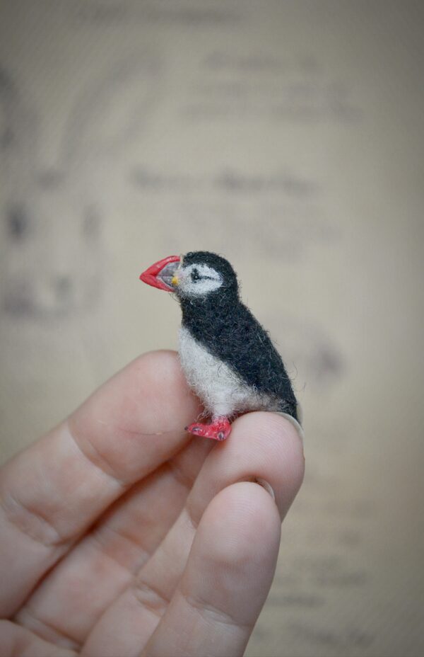 Puffin Bird Needle Felted Miniature - Image 2