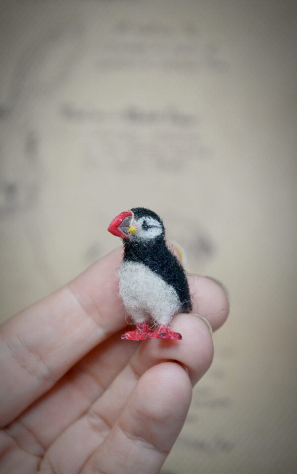 Puffin Bird Needle Felted Miniature - Image 3
