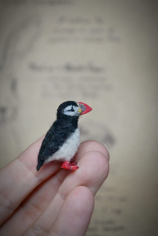Puffin Bird Needle Felted Miniature - Image 4