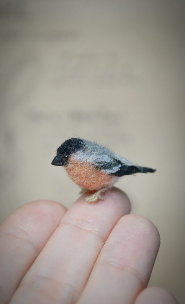 Bullfinch Bird Needle Felted Miniature - Image 2