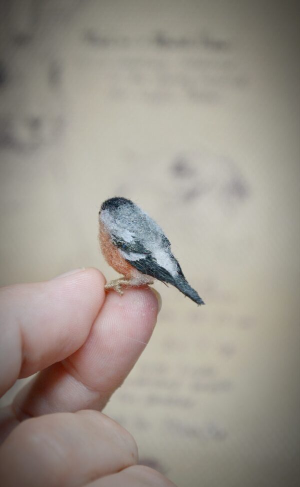 Bullfinch Bird Needle Felted Miniature - Image 6