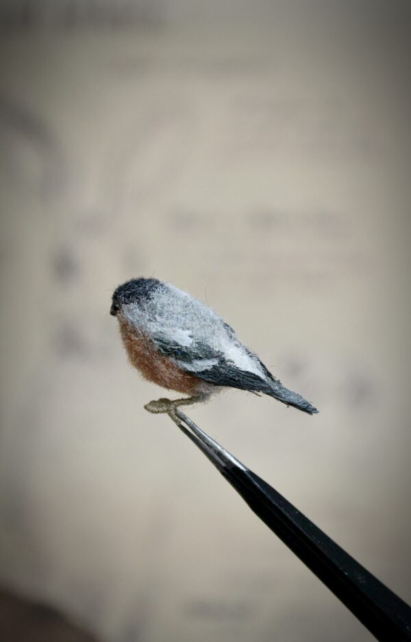 Bullfinch Bird Needle Felted Miniature - Image 7