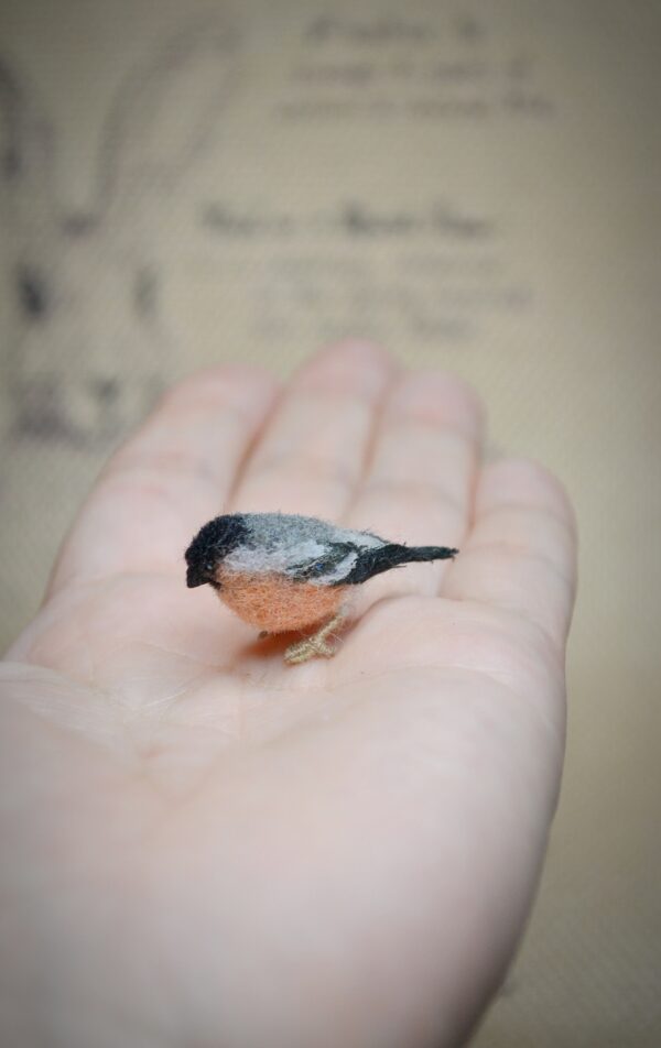 Bullfinch Bird Needle Felted Miniature - Image 8