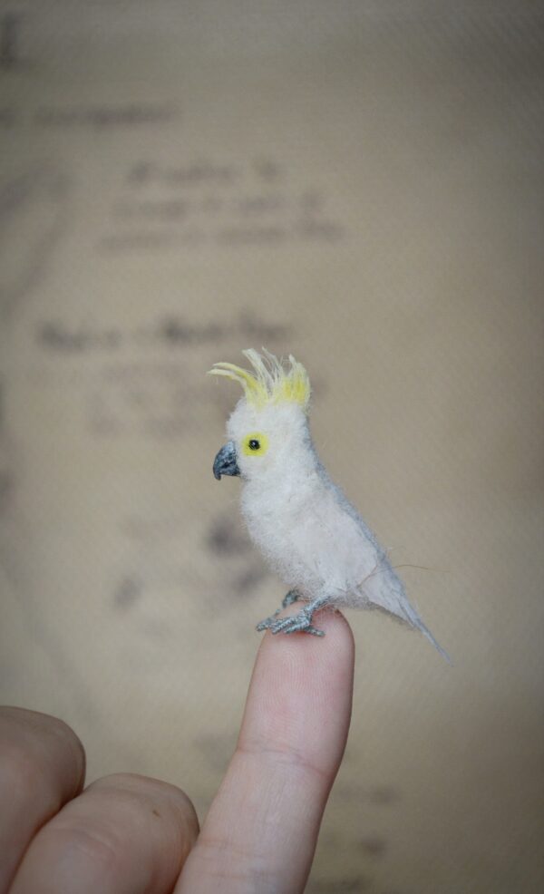 Cockatoo Bird Needle Felted Miniature - Image 7