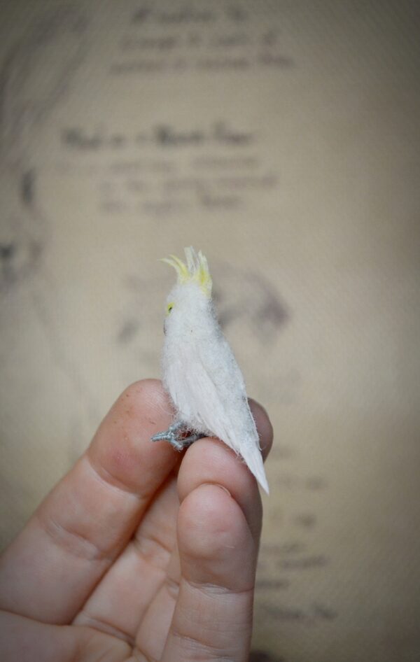 Cockatoo Bird Needle Felted Miniature - Image 4