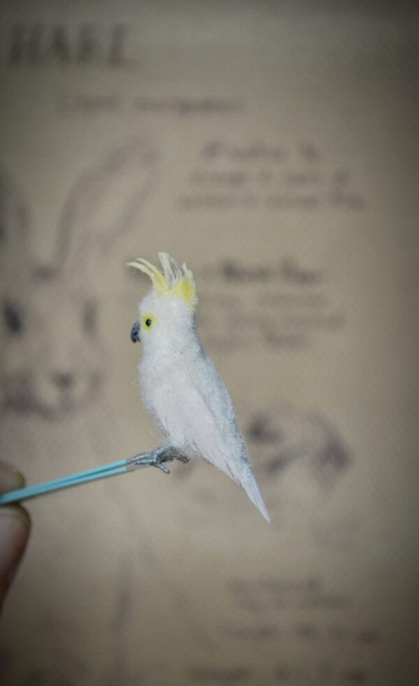 Cockatoo Bird Needle Felted Miniature - Image 5