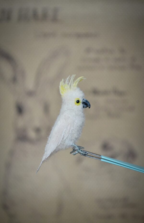 Cockatoo Bird Needle Felted Miniature - Image 6