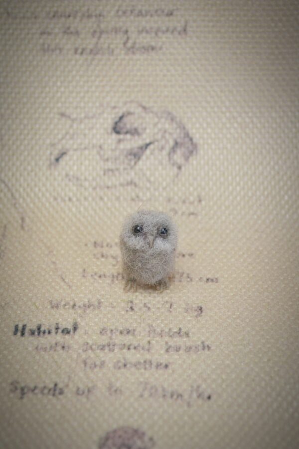 Tiny Owlet Needle Felted Miniature - Image 7