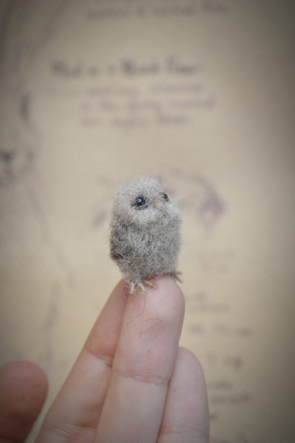 Tiny Owlet Needle Felted Miniature - Image 4