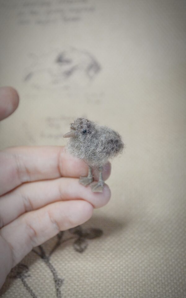 Seagull Chick Needle Felted Miniature - Image 5