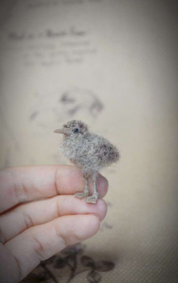 Seagull Chick Needle Felted Miniature - Image 6
