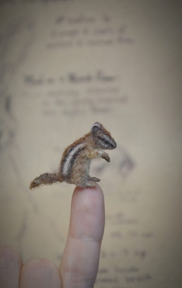 Chipmunk with Peanut Needle Felted Miniature - Image 7