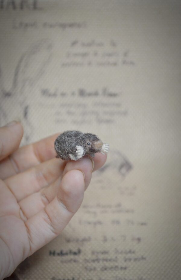 Mole Needle Felted Miniature - Image 2