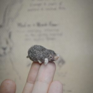 Miniature Felted Mole – Handmade Wool Anima