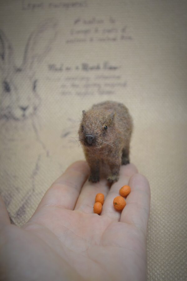 Capybara with Mandarins Needle Felted Miniature - Image 5