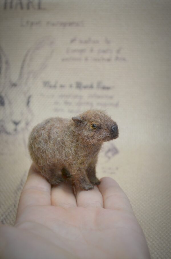 Capybara with Mandarins Needle Felted Miniature - Image 6
