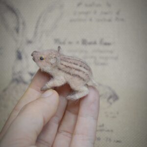 Wild Boar Piglet Needle Felted Miniature