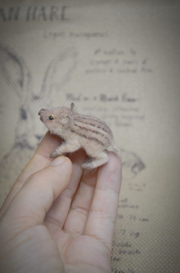 Wild Boar Piglet Needle Felted Miniature