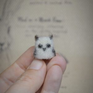 Miniature Felted Owlet – Tiny Handmade Bird