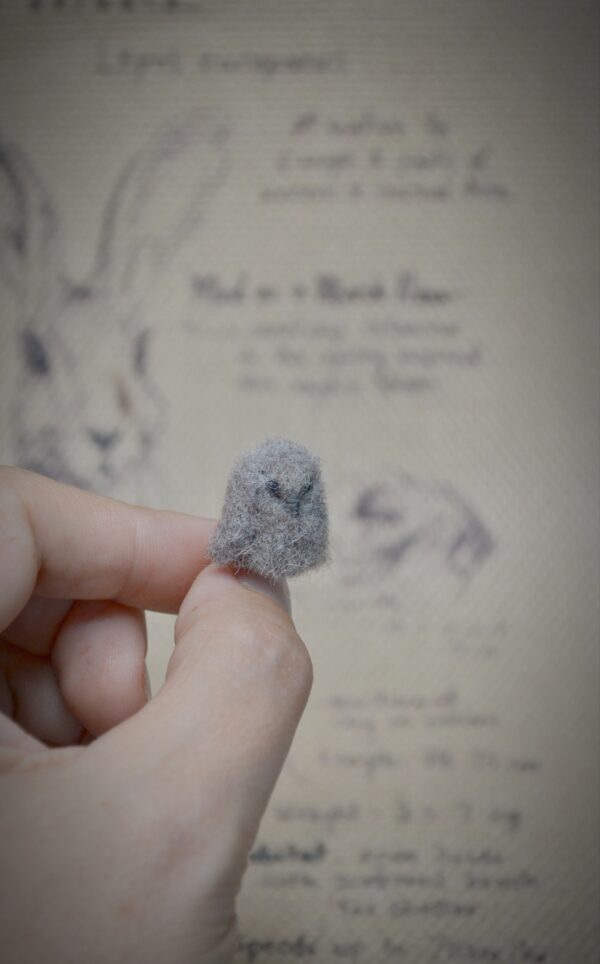 Owl Chick Needle Felted Miniature - Image 3