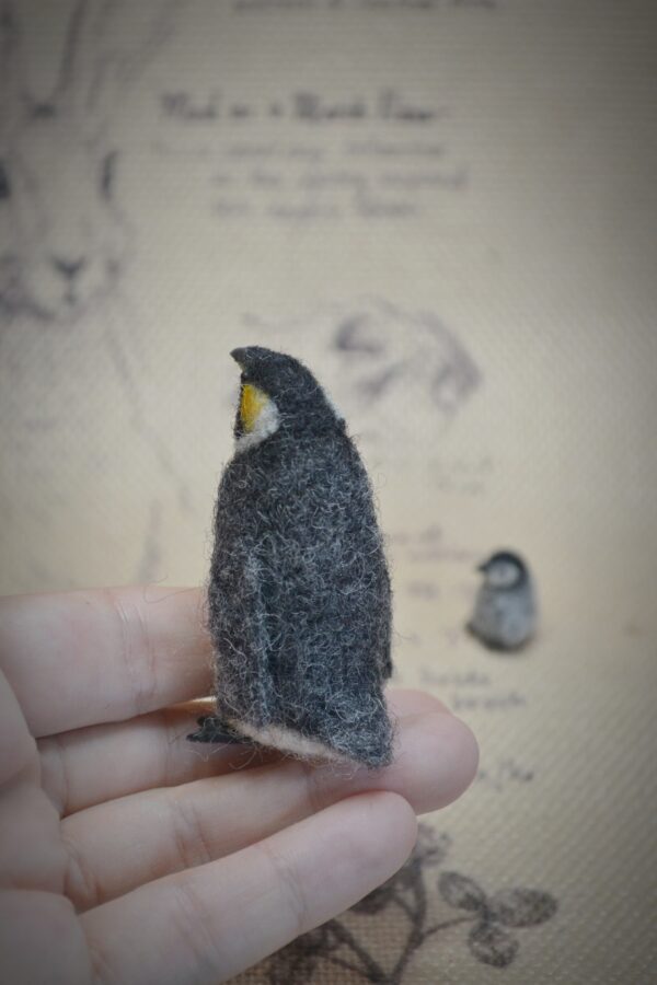 Penguin with Chick Needle Felted Miniature - Image 4