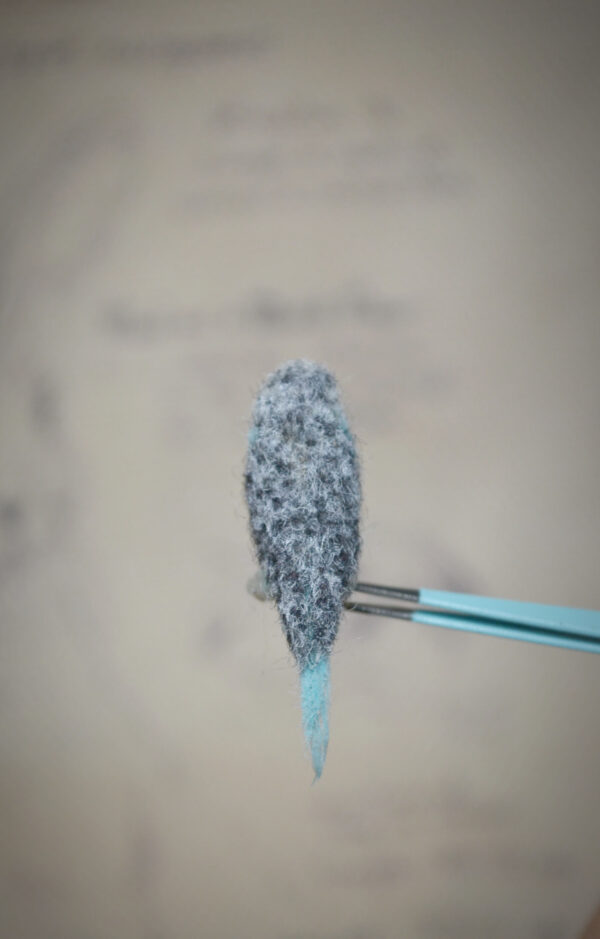 Budgie Parakeet Needle Felted Miniature – Blue Handmade Wool Bird - Image 10