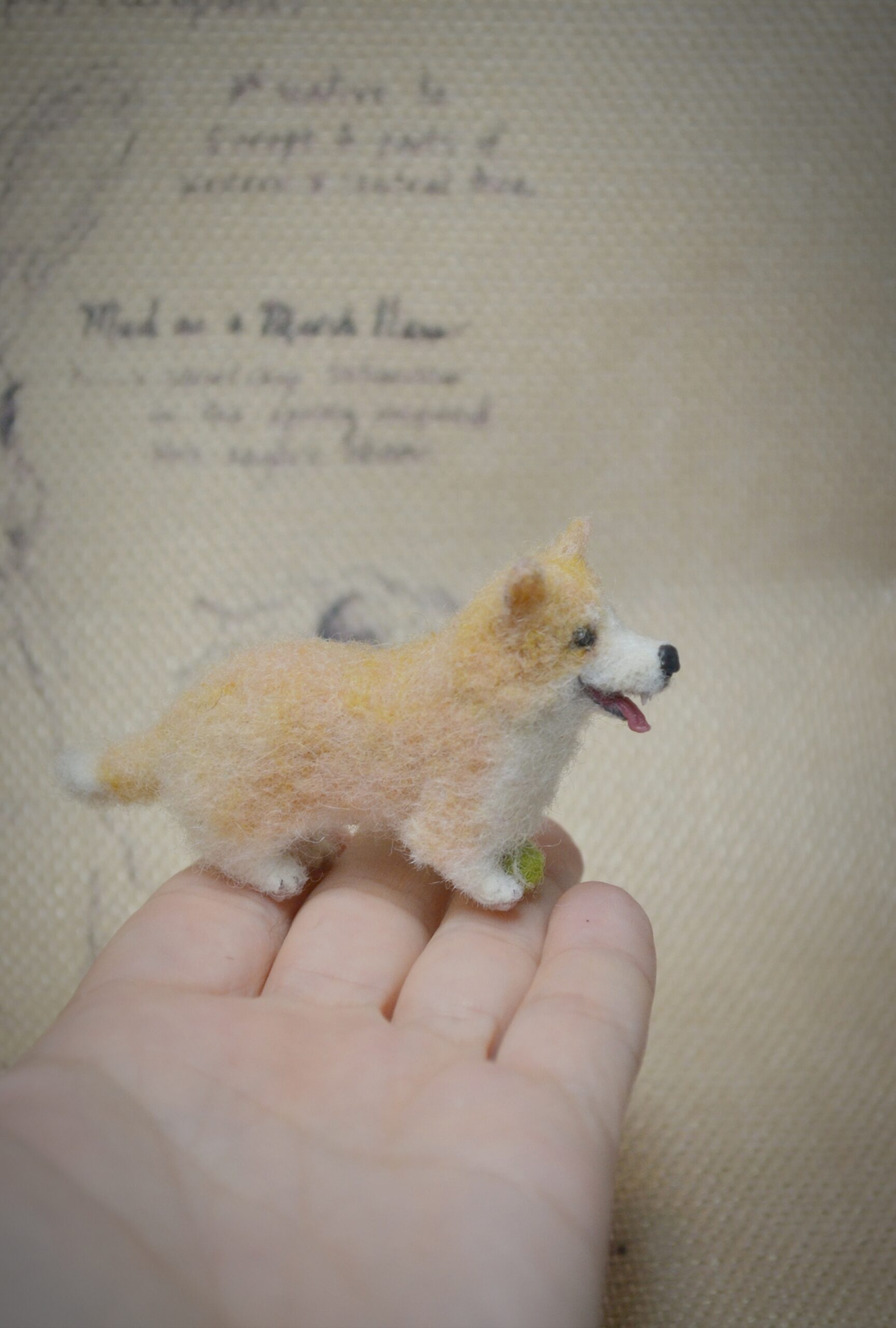 Corgi Dog Needle Felted Miniature – Handmade Wool Figurine - Image 9