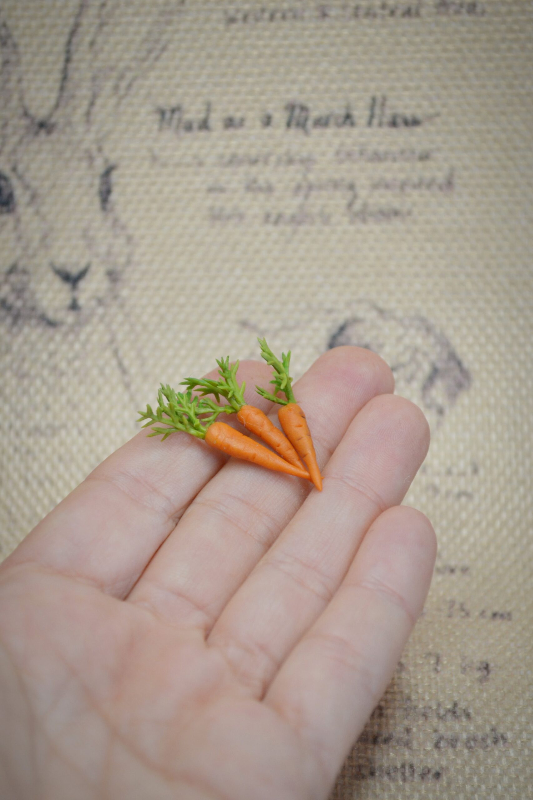 Set of Three Carrots – Polymer Clay Miniature Vegetables - Image 2