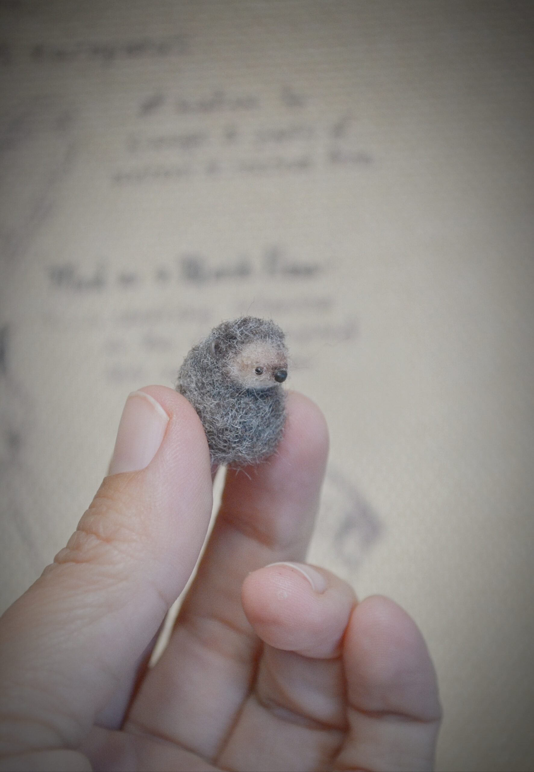 Hedgehog Needle Felted figurine – Tiny Curled-Up Wool Miniature - Image 3