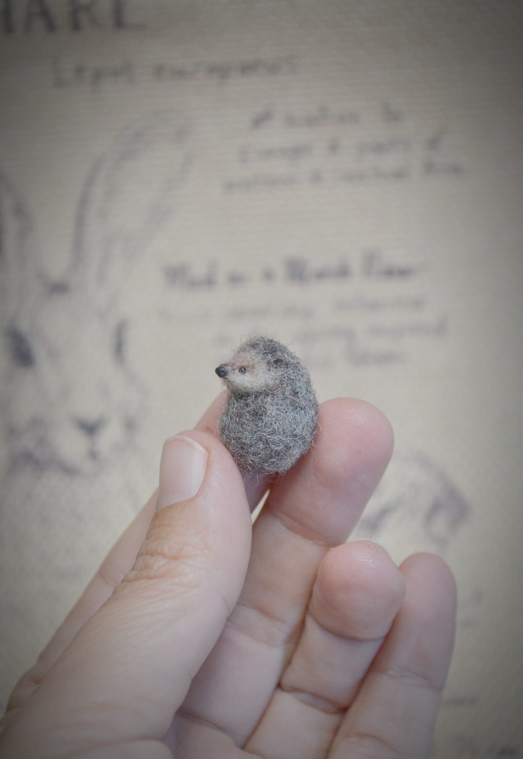 Hedgehog Needle Felted figurine – Tiny Curled-Up Wool Miniature - Image 7